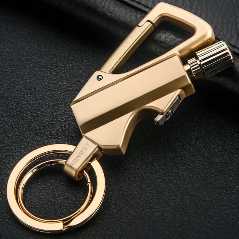 🔥 Multifunksjonell nøkkelringlighter - skyv for å tenne, stil for å bær