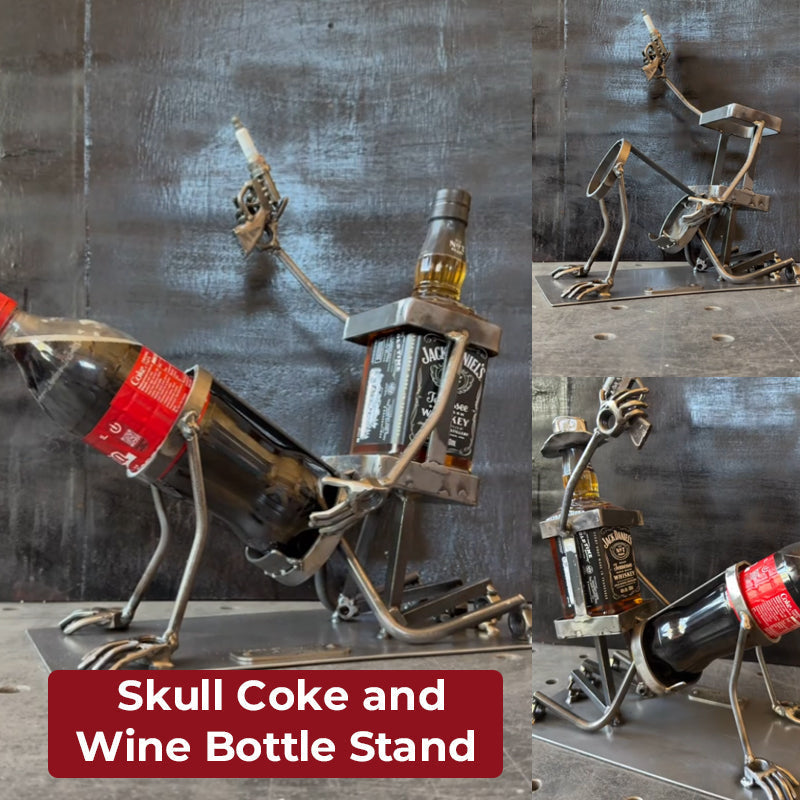 🍷Hodeskalle Cola- og vinflaskeholde