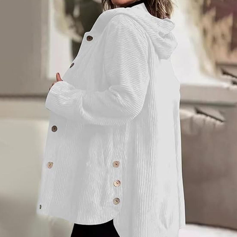 🍂 Uformell fløyelsjakke med hette til høsten 🧥