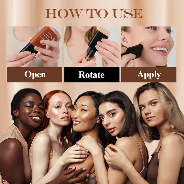 🥰Fuktighetsgivende, lett foundation stick med pense