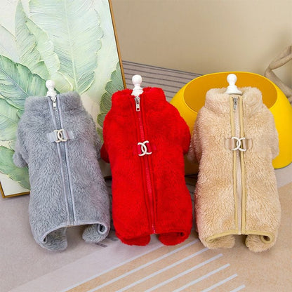 🐶Vinter jumpsuit for hund med glidelås i ryggen