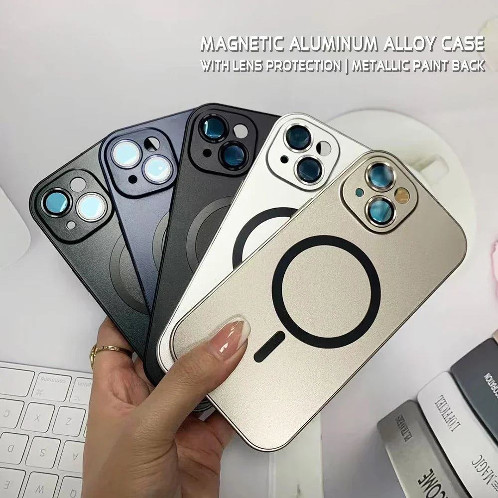 Enkelt magnetisk mobildeksel i metall for iPhone