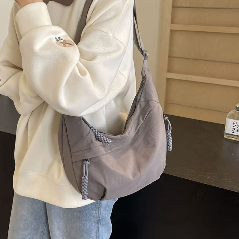 🔥🎒Lady Fashion One Colour Nylon Crossbody Bag