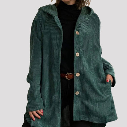 🍂 Uformell fløyelsjakke med hette til høsten 🧥