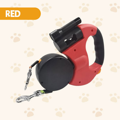 🐶Dobbelthodet uttrekkbart hundebånd – Gå tur med to hunder med letthet!🐾