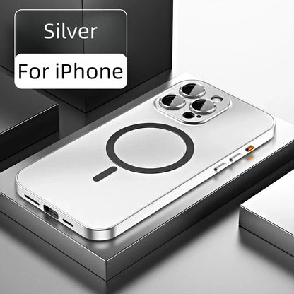 Enkelt magnetisk mobildeksel i metall for iPhone