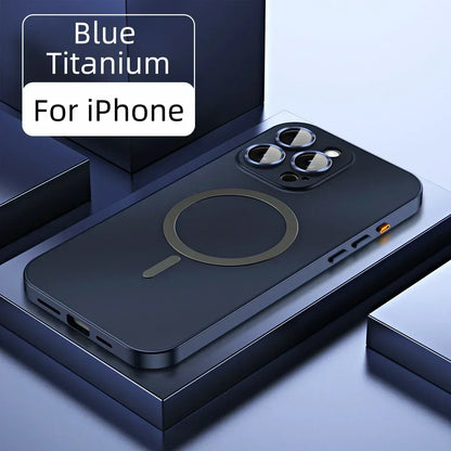 Enkelt magnetisk mobildeksel i metall for iPhone
