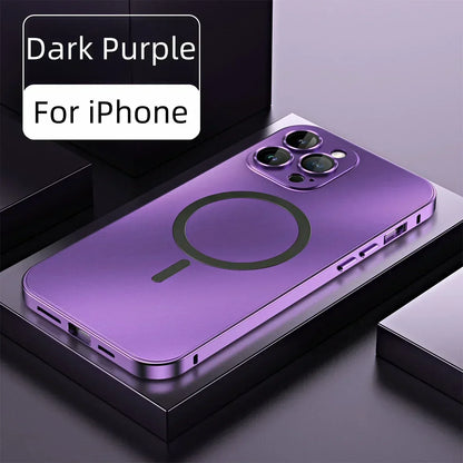 Enkelt magnetisk mobildeksel i metall for iPhone