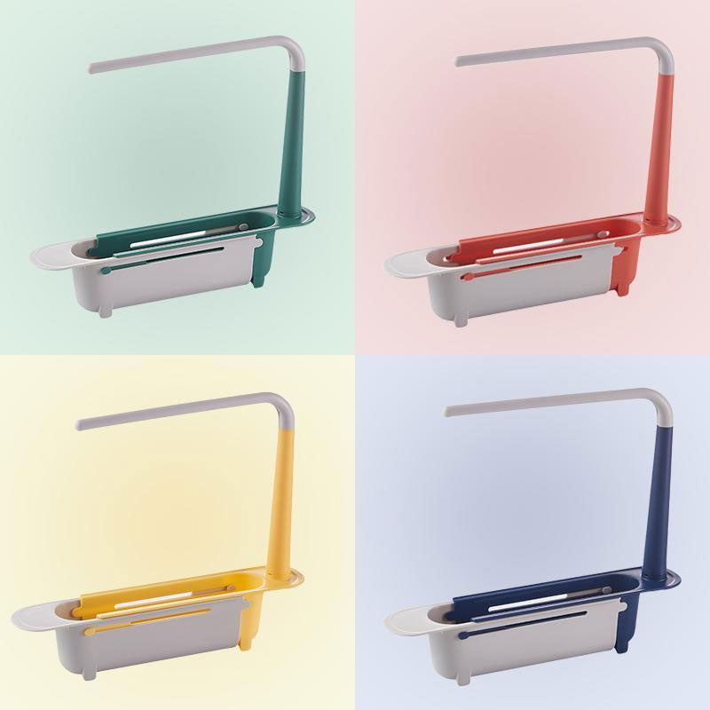 Teleskopisk 2-i-1-holder for oppbevaring i vasken