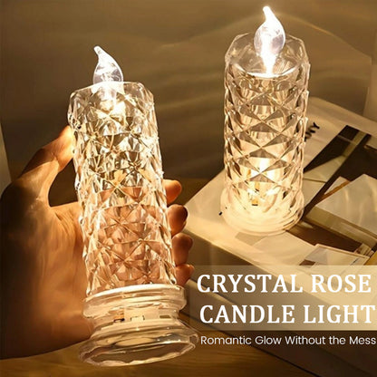 ✨ Crystal Rose Candle Light – Romantisk glød uten søl