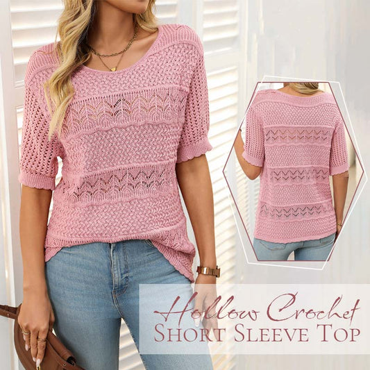 ✨🌸Hul heklet kort ermet skjort