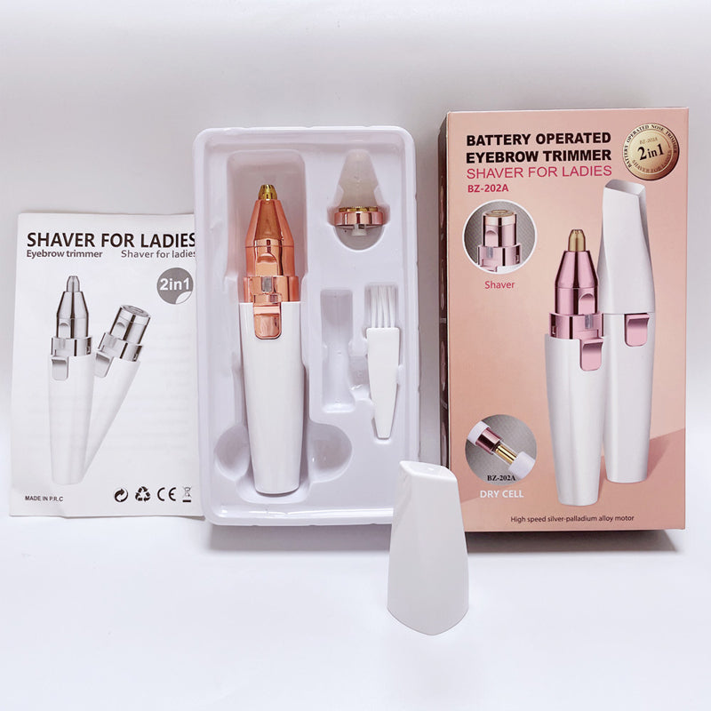2-i-1-apparat for fjerning av øyenbryn og ansiktshår for kvinner