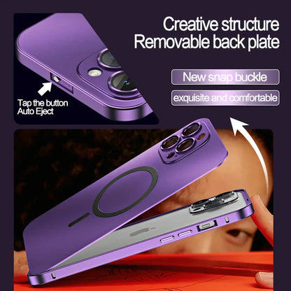 Enkelt magnetisk mobildeksel i metall for iPhone