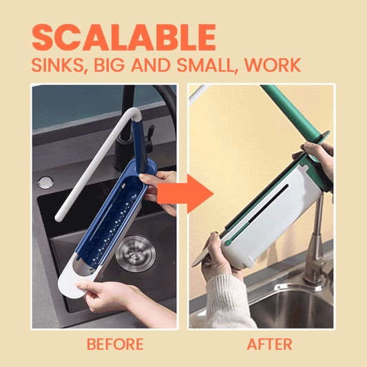 Teleskopisk 2-i-1-holder for oppbevaring i vasken