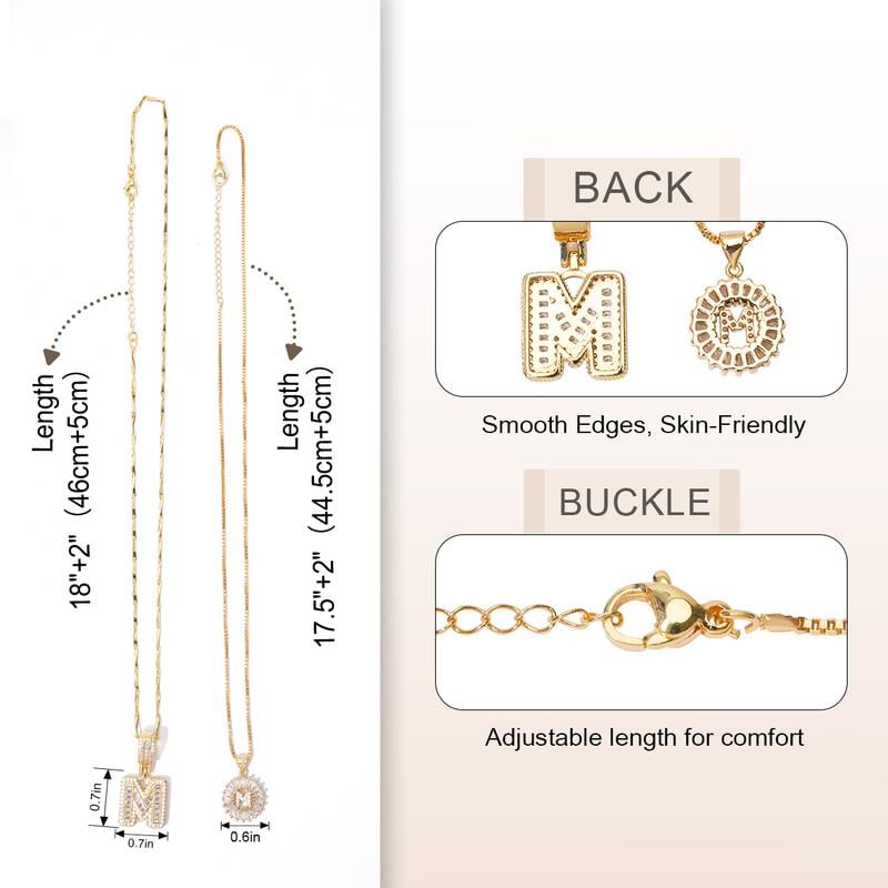 Alfabet Anheng Halskjede Sett