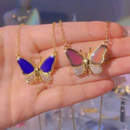 🦋Fargeskiftende sommerfuglhalskjede