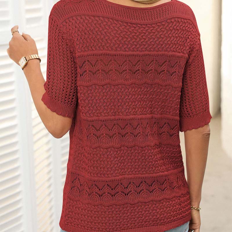 ✨🌸Hul heklet kort ermet skjort