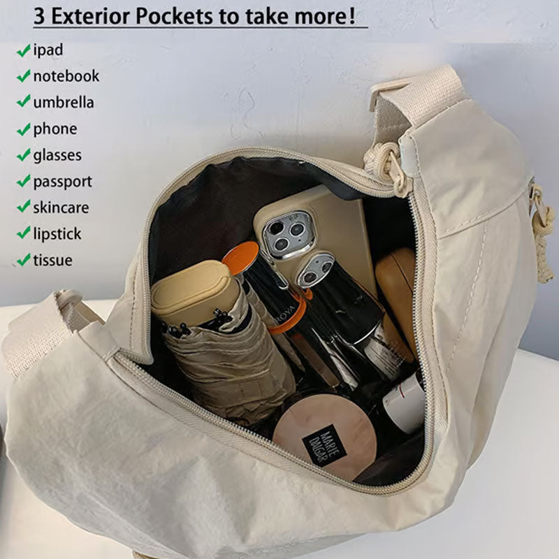 🔥🎒Lady Fashion One Colour Nylon Crossbody Bag