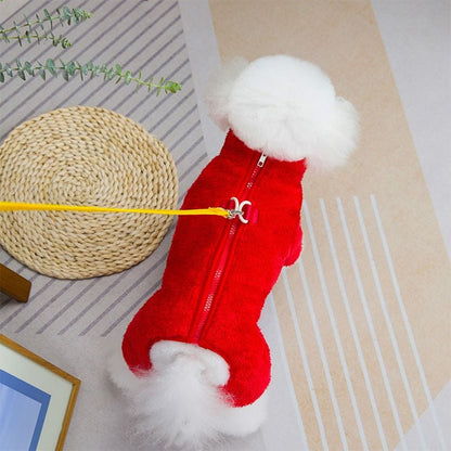 🐶Vinter jumpsuit for hund med glidelås i ryggen