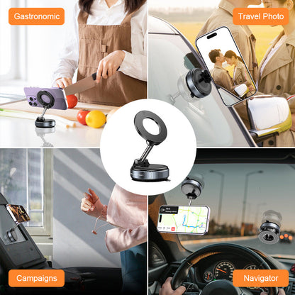 2025 Nyeste 360° justerbar, magnetisk sugekopp-telefonholder med vakuu