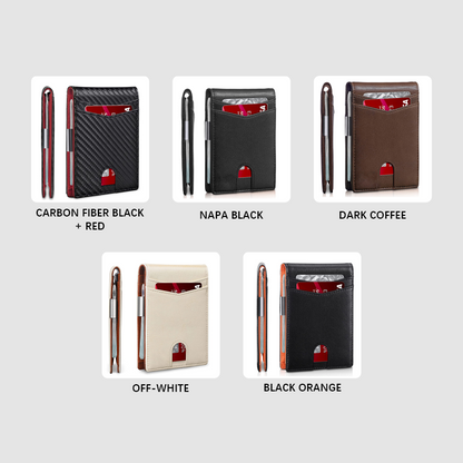 Stilig, tyverisikret skinnlommebok for forretningsfolk