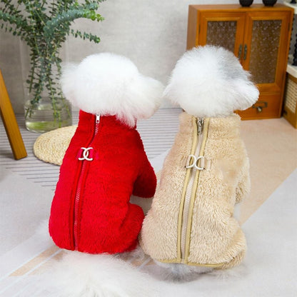 🐶Vinter jumpsuit for hund med glidelås i ryggen