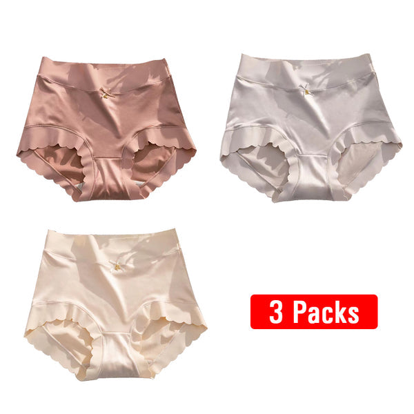 🎁Kjøp 1 Få 2 (3-pakning) Premium Satin Antibacterial Ice Silk Fuktabsorberende truse