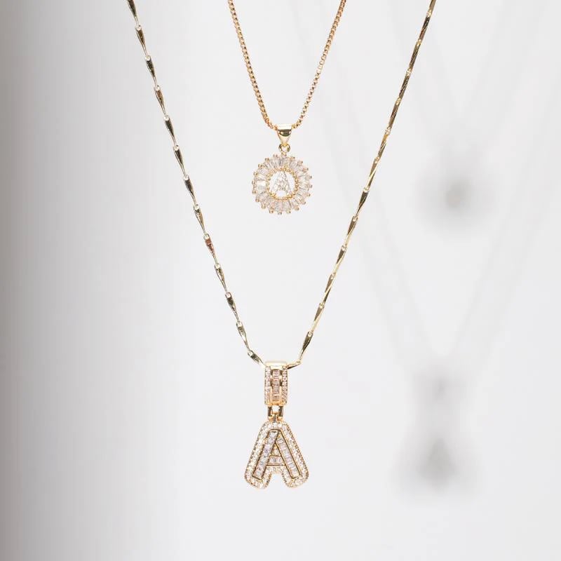 Alfabet Anheng Halskjede Sett