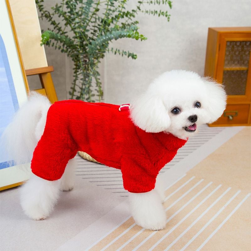 🐶Vinter jumpsuit for hund med glidelås i ryggen