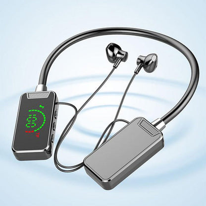 Vanntette, trådløse Bluetooth-hodetelefoner med nakkebøyle og skjerm