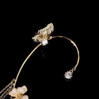 ✨🦋 Øredobber i zirkonia med sommerfuglpot